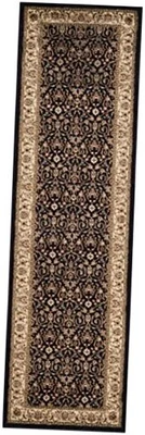  Alfombra de corredor Lyndhurst Collection - 2'3" x 6', negra y marfil, tradicional  Foto 1 de 4