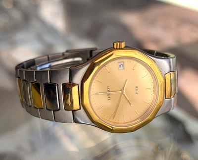 Reloj Pulsera Tissot PRX Dos Tonos Cuadrante Dorado 35mm Cuarzo Foto 1 de 4