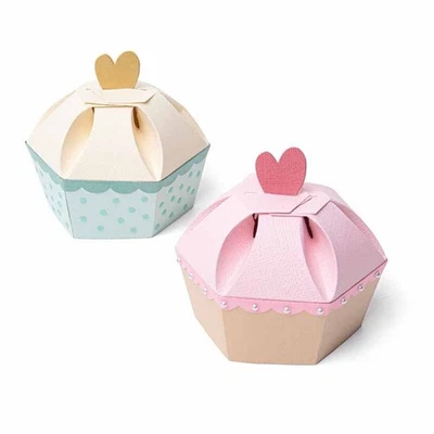 SIZZIX Stanzform Präge Stanzschablone Cutting Die, Fabulous Cupcake Box Muffin - Bild 1 von 4