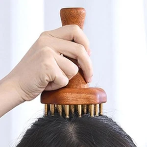 Wooden Massage Comb 24 Brass Tooth Grooming Gift Head Scalp Gua Sha Massager - Picture 1 of 5
