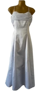 Michaelangelo hellblau Satin Abendkleid Kleid Gr. 4 Träger Abschlussball Hochzeit HOCO - Bild 1 von 16