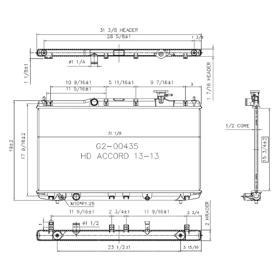 For Honda Accord 2013-2017 TYC 13363 Engine Coolant Radiator Foto 1 de 1