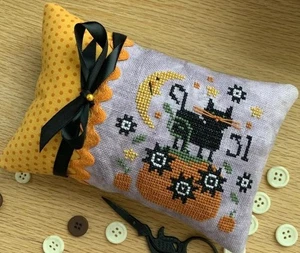 October 31st Pinkeep Counted Cross Stitch Pattern ~ Stitches by Ethel - Picture 1 of 1