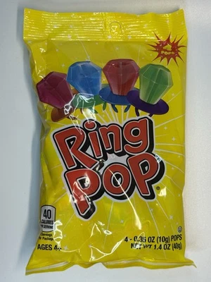 🍭 Ring Pop Candy 1 Bag (4 Ring Pops) FRESH BAG - Comb.SHIP +$1/ea - Image 1 of 2