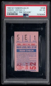 TALÓN DE BOLETO DE JUEGO DE ALQUITRÁN DE PINO GEORGE BRETT 24 DE JULIO 1983 PSA 4 GRADOS RARO ICÓNICO - Imagen 1 de 4