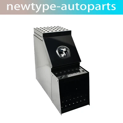 28"x25"x12" Black Side Mount Semi Truck Storage Aluminum Tool Box w/Saddle Step - Image 1 of 4
