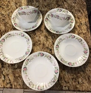 Sets of 2 cups 5 saucers Creative Fine China REGENCY ROSE Japan Shetfield EUC - Picture 1 of 16
