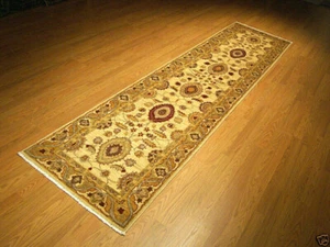 2.6 x 10.4 Handmade High Quality Ziegler Runner _Veggie Dyed Hand Spun Fine Wool - Picture 1 of 12