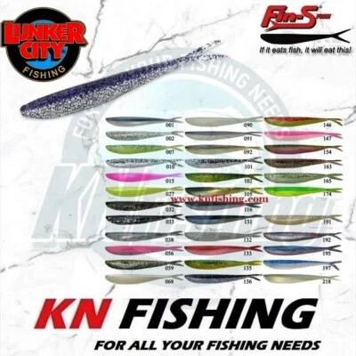 LUNKER CITY FIN-S FISH 4' Señuelo de silicona suave giratorio lubina agua dulce EE. UU. Foto 1 de 4