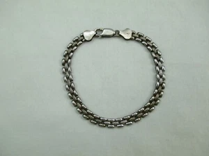 Vintage Milor Italy Sterling Silver Flat Link Bracelet 7.25" 925 827E - Picture 1 of 9