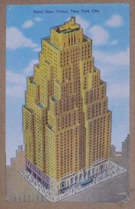 1949 LINEN POSTCARD, HOTEL NEW YORKER, NEW YORK CITY, NEW YORK - Picture 1 of 2