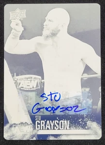 2021 UPPER DECK AEW STU GRAYSON AUTO BLACK PRINTING PLATE #D 1/1 - Bild 1 von 2