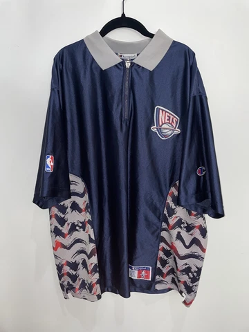 Vintage New Jersey Nets Champion Authentic Warm-Up Pullover Sz XL Jersey Cover