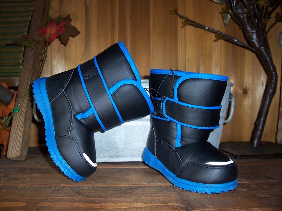 BOY TODDLER WINTER BOOTS TEMP RATED -5 SIZE 6 COLOR BLACK BLUE KIDS CASUAL SHOE - Image 1 of 1