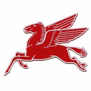 Red Flying Pegasus Iron On Embroidered Patch - Picture 1 of 1