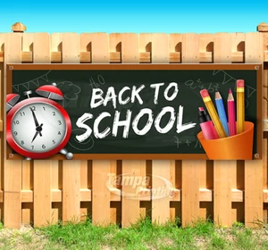 BACK TO SCHOOL CUSTOMIZE Advertising Vinyl Banner Flag Sign Many Sizes - Picture 1 of 6