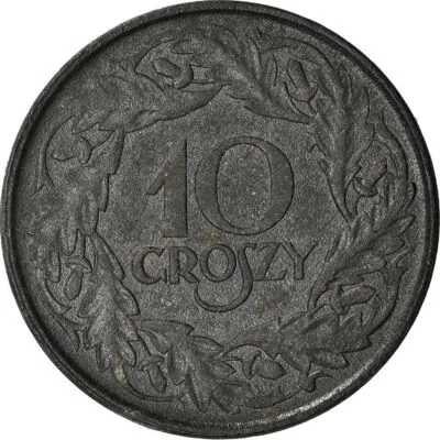 Polish | 10 Groszy Coin |  German Occupation WW II | Eagle | Poland | 1923 - Image 1 of 4