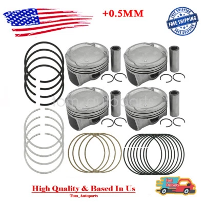 Oversized Pistons +0.5Mm For Hyundai Elantra Tucson Kia Soul 2.0L 23041-2E000 - Image 1 of 4