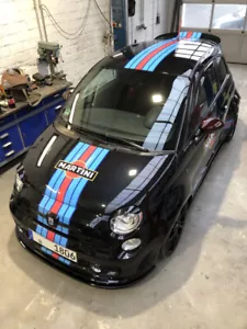FIAT 500 ABARTH sticker Autocollants - RACING LE MANS MARTINI - COLOR or B & W - Foto 1 di 15
