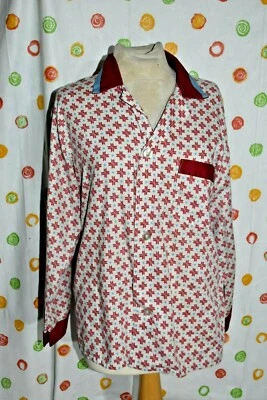 Vintage K MART button front Atomic  button up PAJAMA TOP MENS Medium EUC - Image 1 of 4