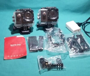 2 Mini Sports Cam 30m Waterproof Full HD 1080P Car Home Diving Action Cameras - Picture 1 of 5