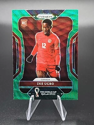 2022 Panini Prizm FIFA World Cup Qatar Ike Ugbo Green Wave Prizm RC #48 - Canada - Image 1 of 2