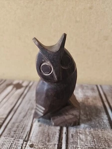 MCM Carved Wood Owl on Perch - Picture 1 of 6