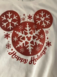 Disney Parks Mickey Mouse Happy Holidays Long Sleeve Shirt Women's Size XS - Picture 1 of 5