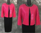 Nwt St John Jacket Berry Pink Knit Rhinestones Embellished Suit Blazer 4 New