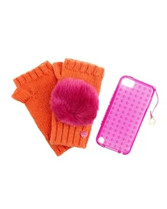 JUICY COUTURE GIRLS MITTS GLOVES & ITOUCH 5 CASE SET Holiday Gift NEW $58 - Picture 1 of 2