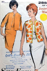 * Vintage 2880 Advance Misses Dress & Jacket Pattern Sz 14 Bust 34 UNCUT - Picture 1 of 3