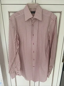 francesco smalto pour homme Shirt Paris Gr. 40 (15 3/4) rot-weiß - Bild 1 von 5