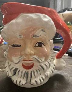 Vtg MCM Napco Winking Santa Claus  Pitcher 6.5" Ceramic Japan KDX244 - Picture 1 of 10