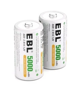 2 Pack C Size 5000mAh NiMH Rechargeable Batteries LR14 HR14 Size C Battery - Picture 1 of 7