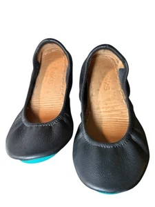 Tieks by Gavrieli Matte Black Leather Ballet Flats Sz 5 Foldable Travel Comfort - Picture 1 of 6