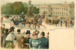 c1910 Berlin Germany Grus Aus Street Scene horses undivided Postcard 25-11337 - Picture 1 of 2