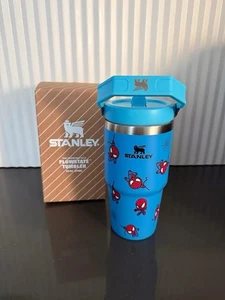 Vaso Spiderman azul claro 20 oz pajita abatible y mango superior - Imagen 1 de 1