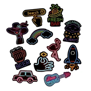 50Pcs neon light style cute stickers for suitcase laptop guitar cool doodlYXi1 - Photo 1/6