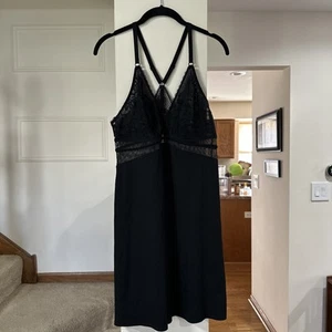 Gilligan O'Malley Women's Nylon & Spandex Nightgown Mini Dress Black Size Large - Picture 1 of 11