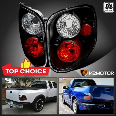 Black Fits 1997-2004 Ford F150 Tail Lights Brake Lamps Replacement Left+Right - Image 1 of 4