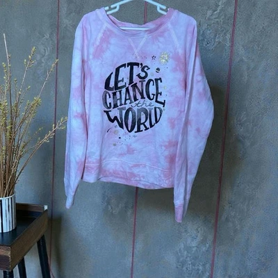 Mudd Let's Chance The World Niñas Pullover Tie-Dye Top Camisa Rosa Talla 7/8 Foto 1 de 3