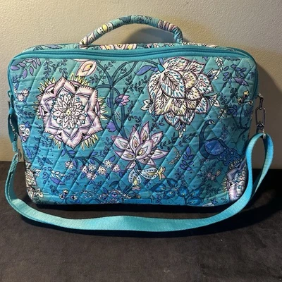 Vera Bradley PEACOCK GARDEN Blue Turquoise Floral iPad Media Laptop Case Sleeve - Image 1 of 4