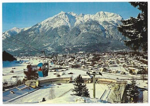 Garmisch Partenkirchen Eckbauerbahn postal Baviera Alemania tranvía de esquí nieve - Imagen 1 de 2