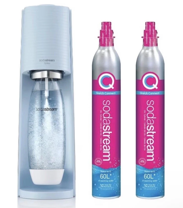 SodaStream Terra Sparkling Water Maker, Misty Blue, with 2 CO2 - Image 1 of 1