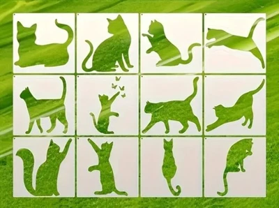 12 plantillas Cat de 4x4 pulgadas, nuevas en paquete Foto 1 de 4