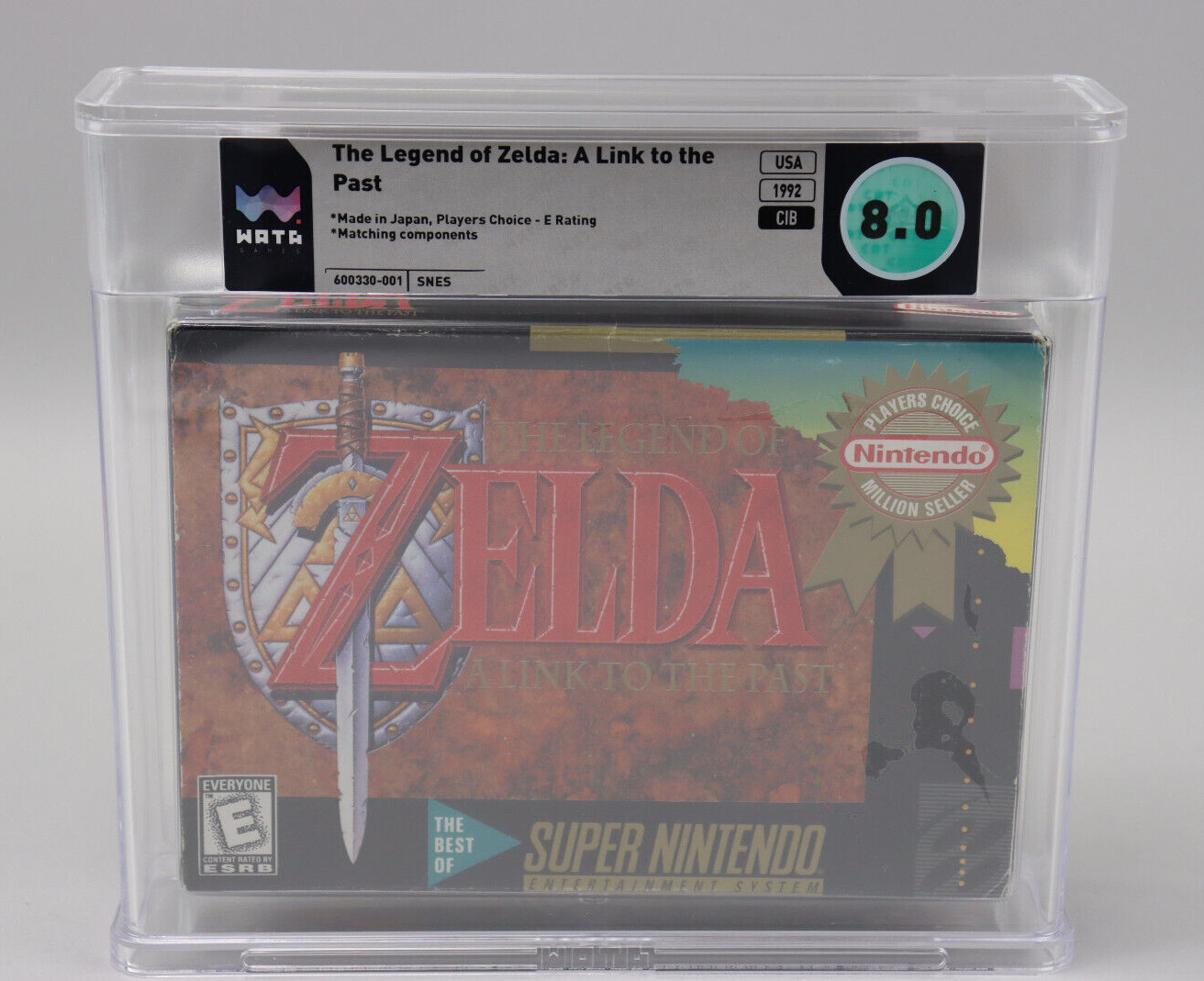 Legend of Zelda: A Link to the Past Super Nintendo SNES 1992 CIB Wata Graded 8.0