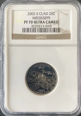 2002 S Clad 25c Mississippi State Quarter NGC PF 70 Ultra Cameo - Image 1 of 3