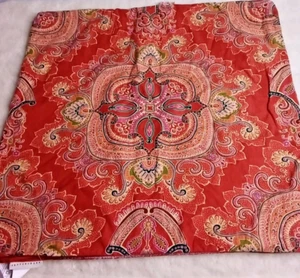 Lot Of 2 Pottery Barn Mira Paisley Pillow Cover Linen Blend Square 24" x 24" Red - Picture 1 of 10