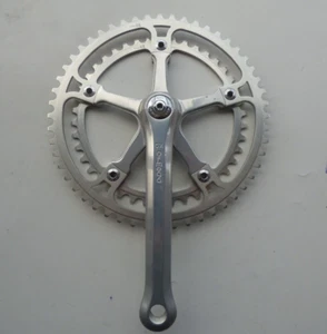OFMEGA CX (engraved logo) RIGHT SPIDER ARM WITH CHAINRINGS 42/52 - NOS - Picture 1 of 8