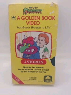 My Pet Monster A Golden Book Video 3 Stories VHS, Vintage - Image 1 of 3